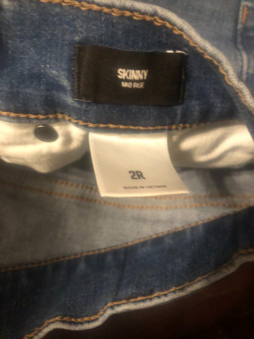 Express Mid Rise Skinny Jeans Exposed Button Fly Medium Wash 2R - Picture 4 of 8
